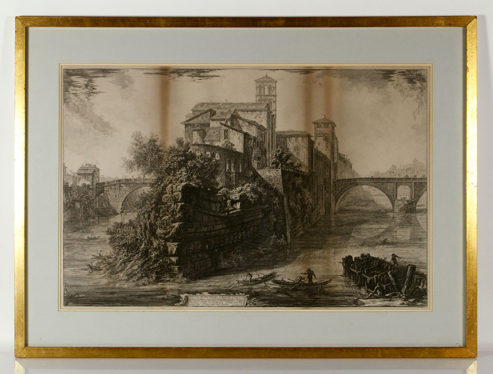 Appraisal: - Piranesi Veduta dell'Isola Tiberina Print Giambattista Piranesi Veduta dell'Isola