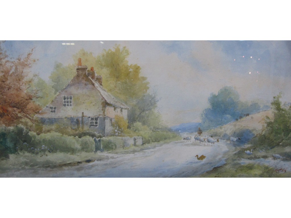 Appraisal: H RAWSON Pair of watercolours 'Cottage near Plumpton Sheep Farm'