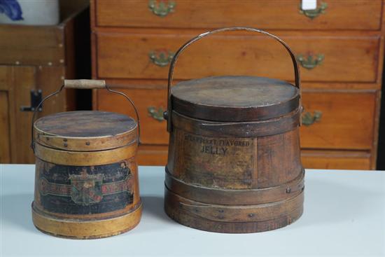 Appraisal: TWO JELLY PRESERVE BUCKETS Each retaining their original labels One