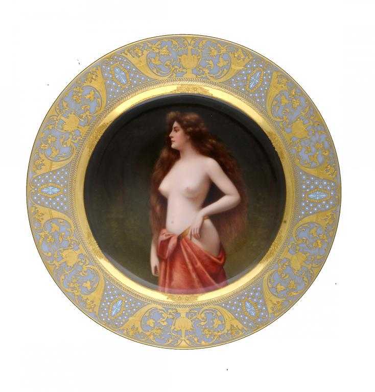 Appraisal: A VIENNA STYLE PLATE painted with a three quarter length