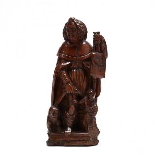 Appraisal: Early Carved Oak Statue of St Roch possibly th century