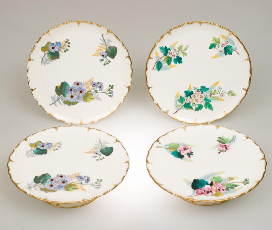 Appraisal: th CENTURY DESSERT SERVICE printed and painted with differing floral