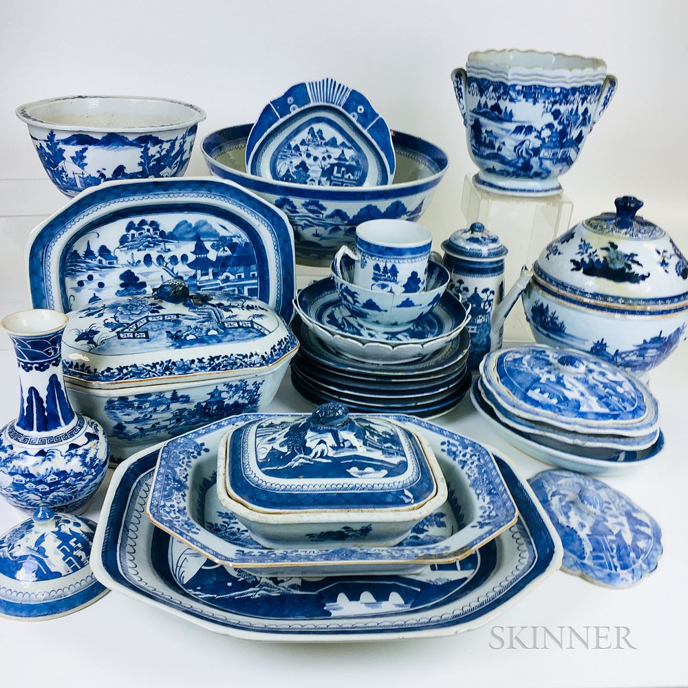 Appraisal: Twenty-six Canton Porcelain Serving Pieces and Tableware Twenty-six Canton Porcelain