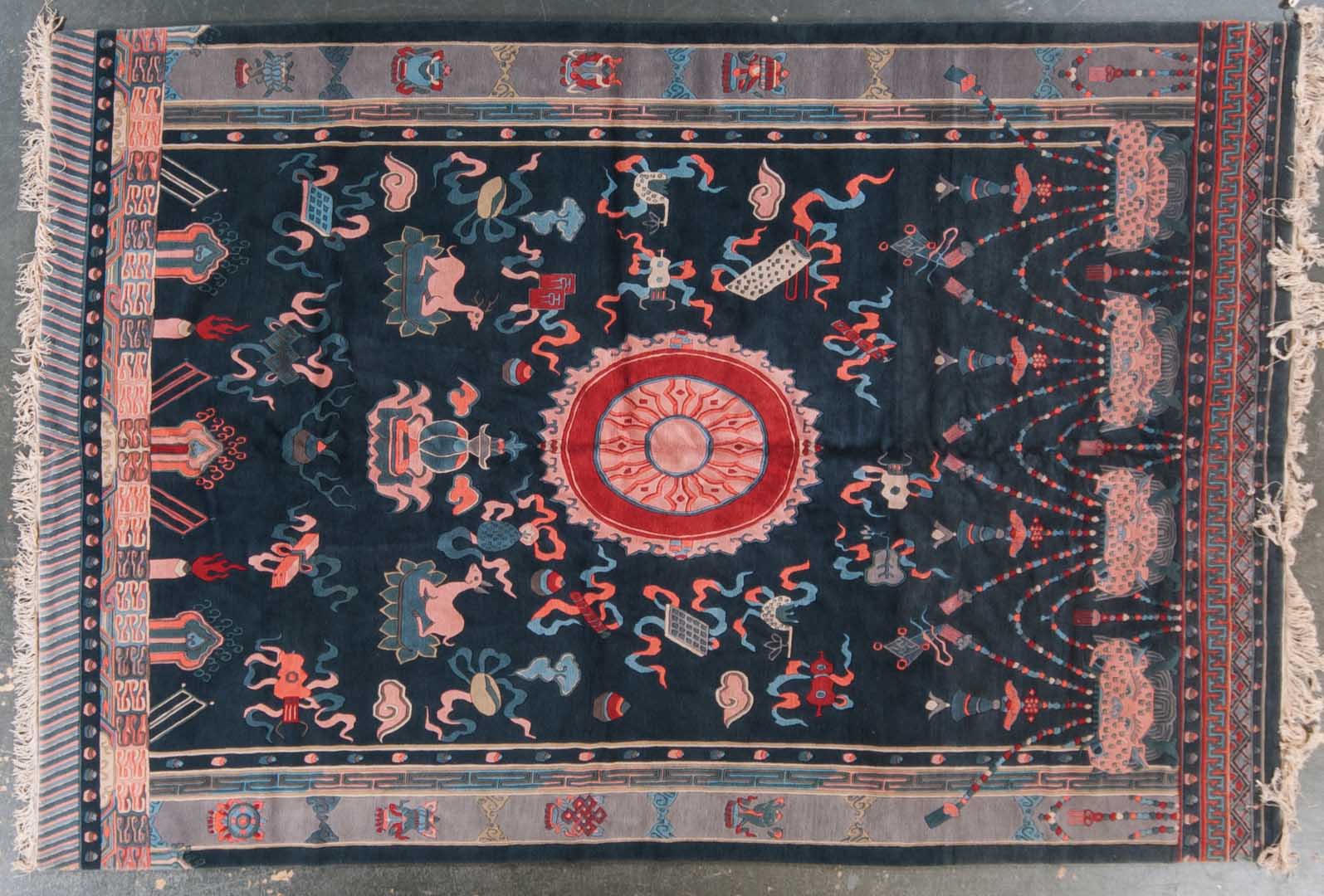 Appraisal: Tibetan carpet approx x Nepal modern