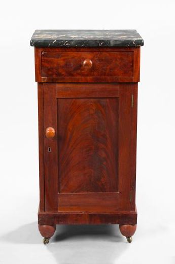 Appraisal: American Late Classical Mahogany and Marble-Top Half Commode second quarter