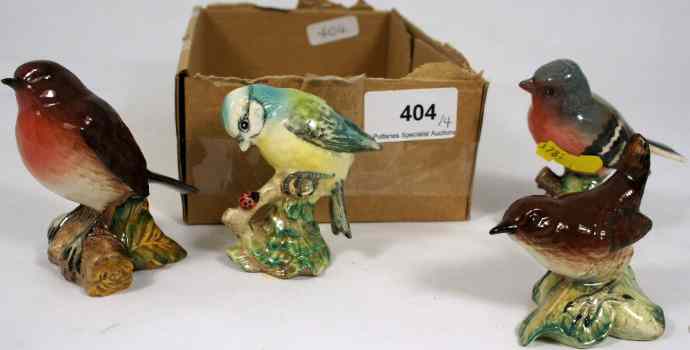 Appraisal: Beswick Birds Chaffinch Blue Tit Wren and Robin