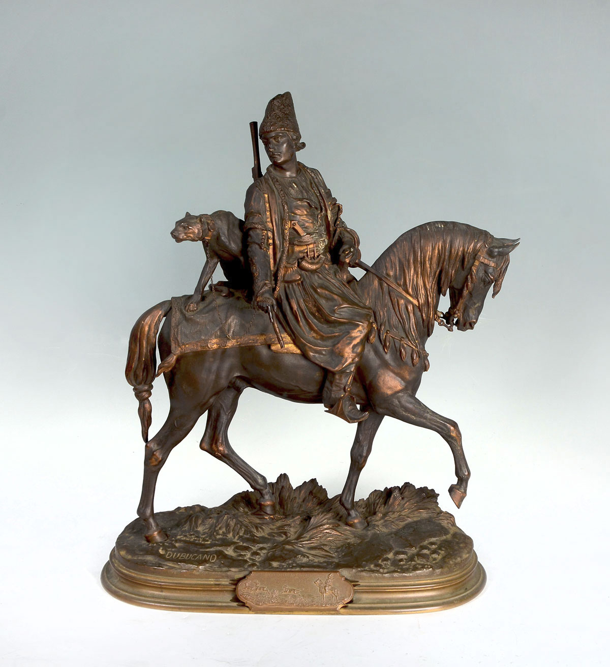 Appraisal: DUBUCAND Alfred French - Orientalist Bronze Group ''Chasse A La