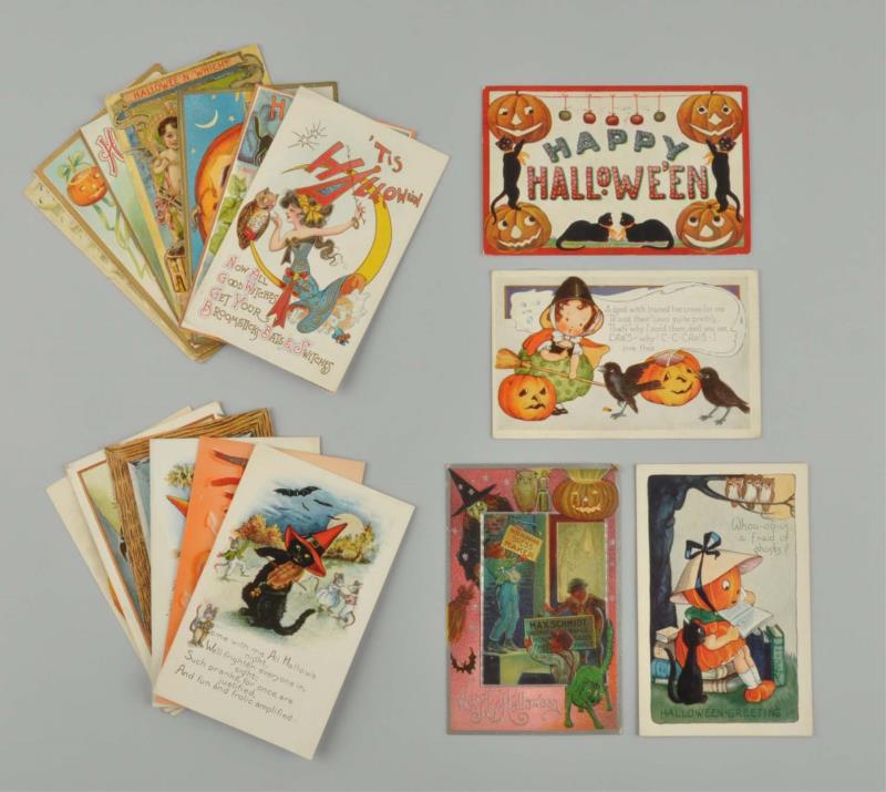 Appraisal: Lot Of Assorted Halloween Postcards This lot includes cards from