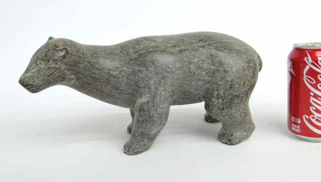 Appraisal: Inuit Eskimo stone sculpture bear '' Length '' Ht