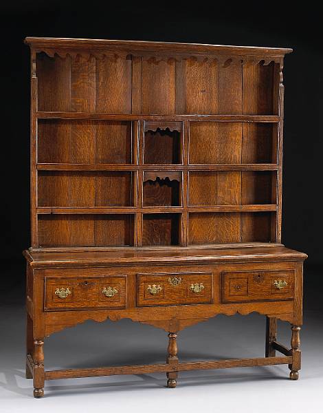 Appraisal: A George III inlaid mahogany dresser last quarter th century