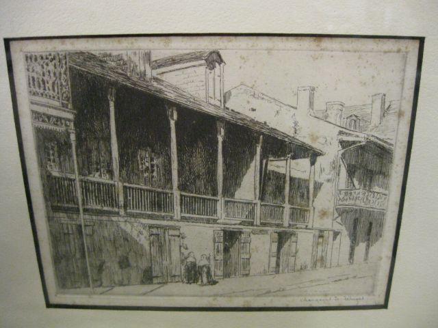 Appraisal: Margaret I Wright Etching nuns walking down a city street