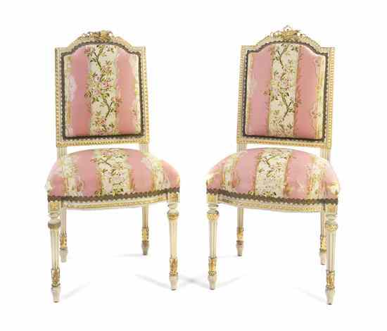 Appraisal: A Pair of Louis XVI Style Painted and Parcel Gilt