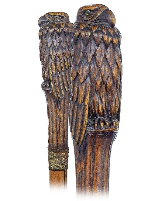 Appraisal: Fruit Wood Condor Cane Ca -Oversized pear wood handle carved