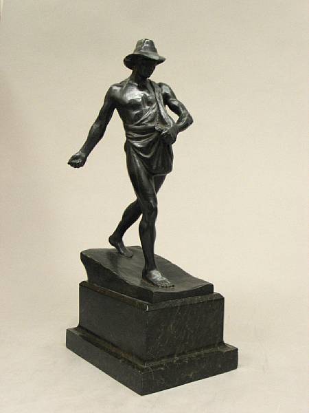 Appraisal: A German patinated bronze figure The Grain Sower after Georg