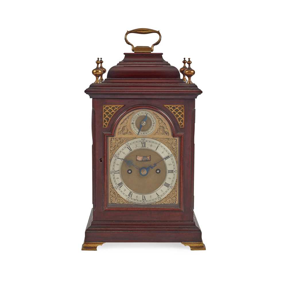 Appraisal: GEORGIAN STYLE MAHOGANY BRACKET CLOCK HAMILTON INCHES EDINBURGH LATE TH