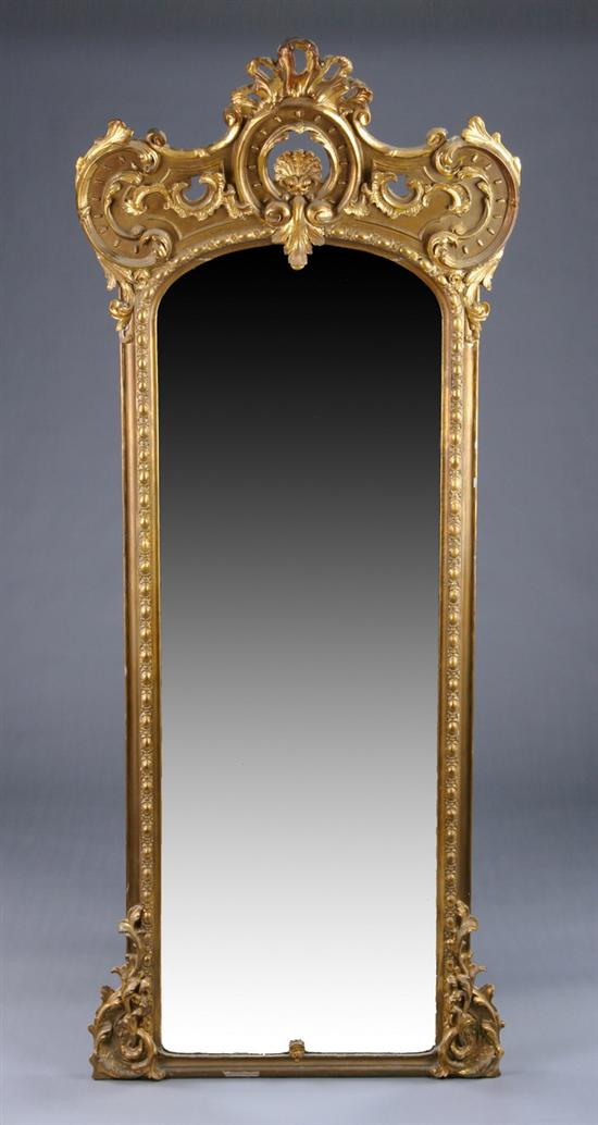 Appraisal: ROCOCO REVIVAL PIER MIRROR late th century gilt-wood Scrolling-foliate openwork