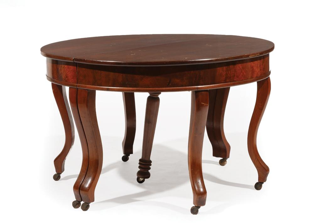 Appraisal: American Late Classical Mahogany Dining Table mid- th c circular