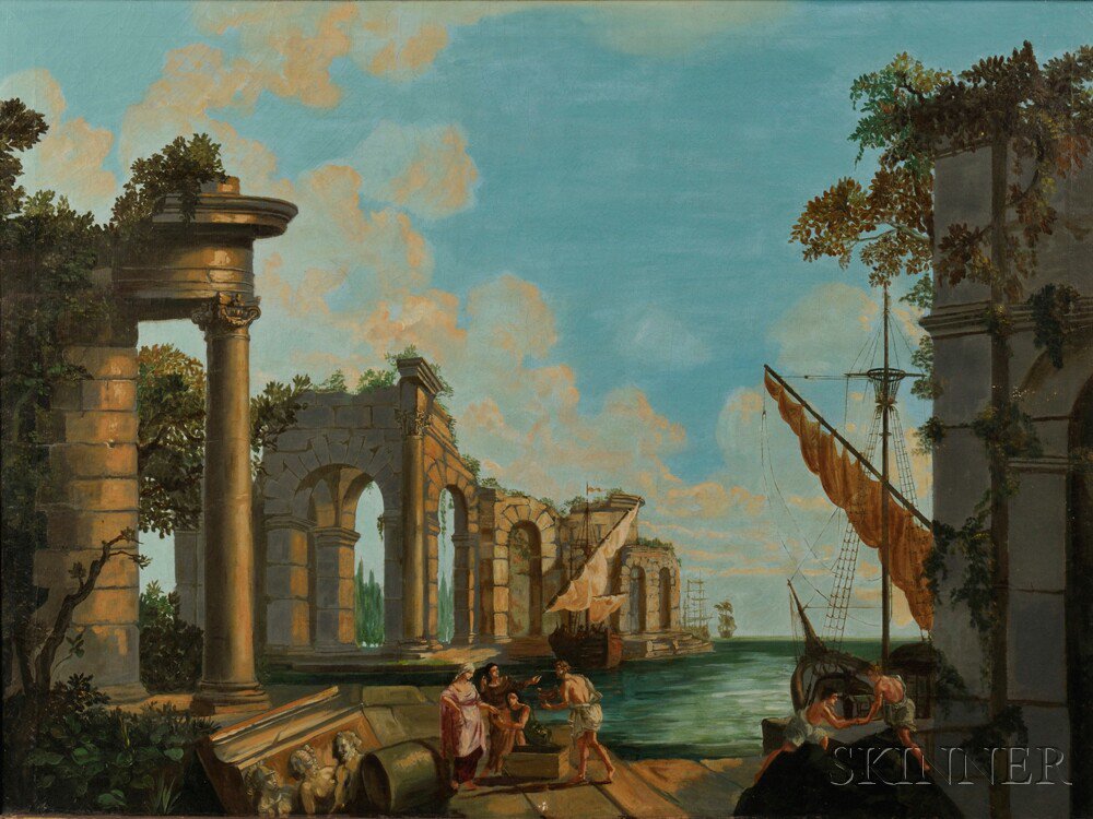 Appraisal: Manner of Claude Lorrain French - Harbor Scene with Figures