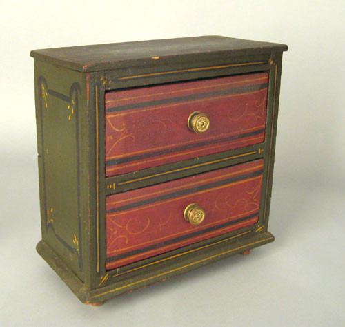 Appraisal: Pennsylvania painted poplar table top cabinet ca retaining its original