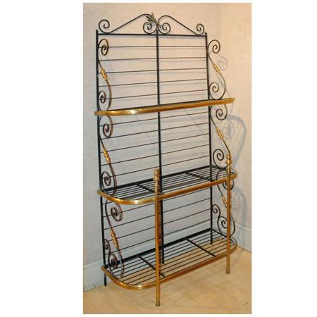 Appraisal: Brass and Painted Iron Baker's Rack Estimate -