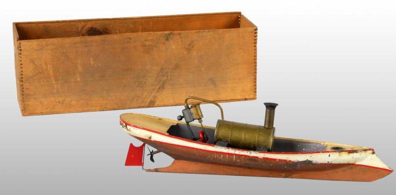 Appraisal: Tin Weeden Steam Launch Boat Toy Description American Boat is