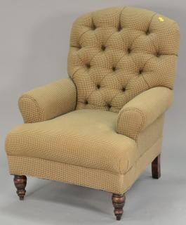 Appraisal: Contemporary upholstered easy chair attributed to Ralph Lauren Contemporary upholstered