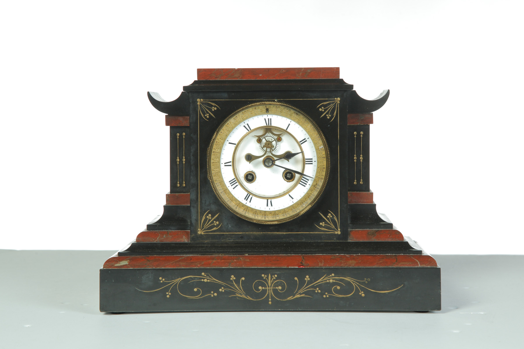 Appraisal: EASTLAKE VICTORIAN BLACK SLATE MANTEL CLOCK European th quarter- th