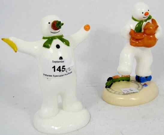 Appraisal: Coalport Snowmen Figures Dancing With Teddy and The Wrong Nose