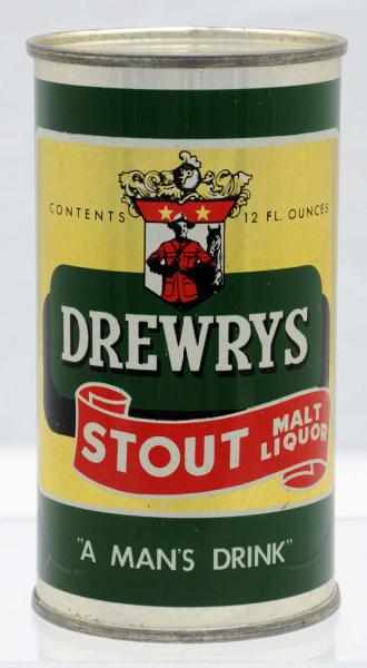 Appraisal: Drewrys Stout Malt Liquor Flat Beer Can - Rolled with