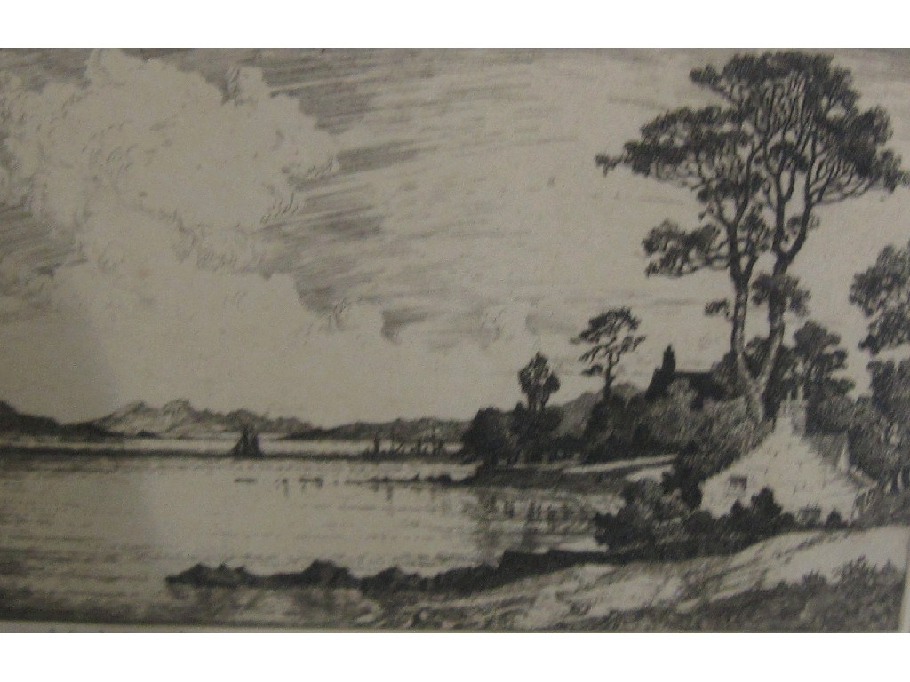 Appraisal: JAMES PRIDDEY Etching 'Isle of Arran from Loch Gilp' signed