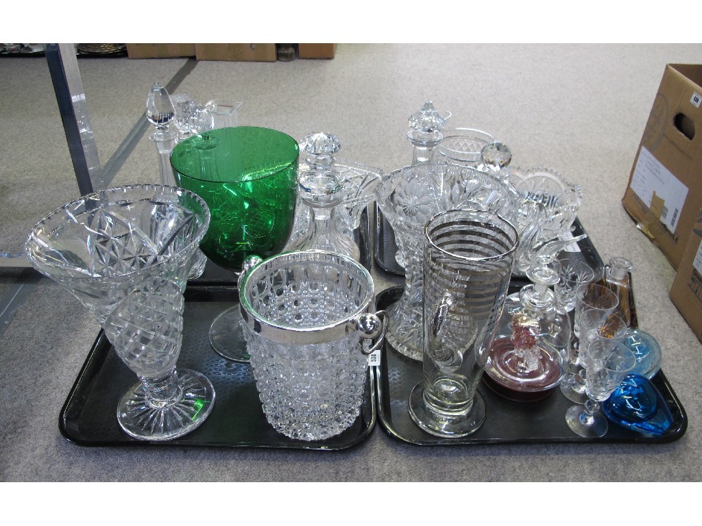 Appraisal: A lot comprising four trays of assorted glass - vases