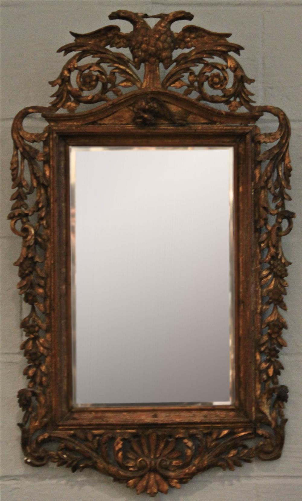 Appraisal: CONTINENTAL GILT AND CARVED MIRROR POSSIBLY AUSTRO-HUNGARIAN HALL MIRROR -