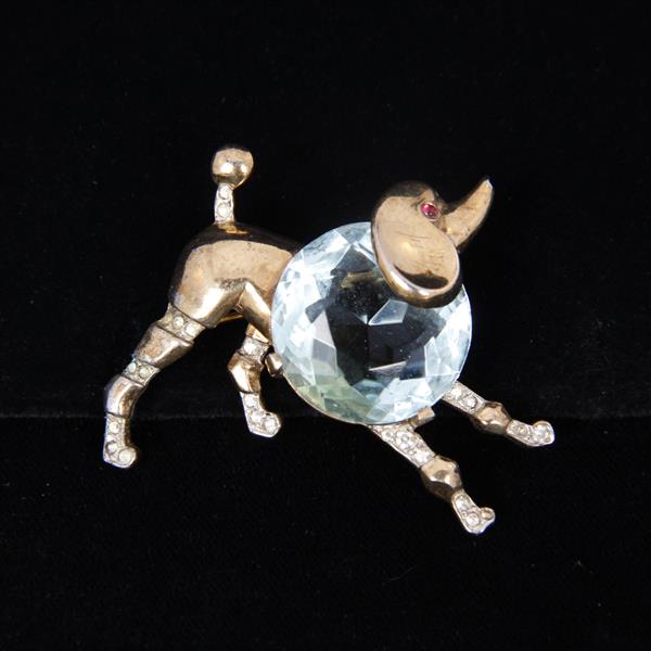 Appraisal: Trifari Alfred Philippe Sterling Silver Vermeil Jewel Belly Poodle Brooch