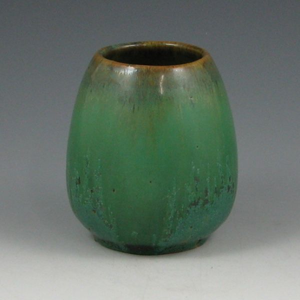 Appraisal: Fulper cabinet vase in Flemington Green Marked with vertical rectangular