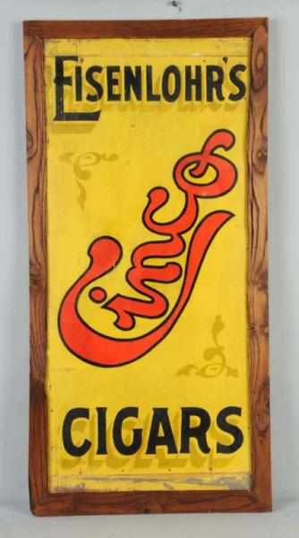 Appraisal: Wooden Cinco Cigar Trade Sign Description Circa Later wooden frame