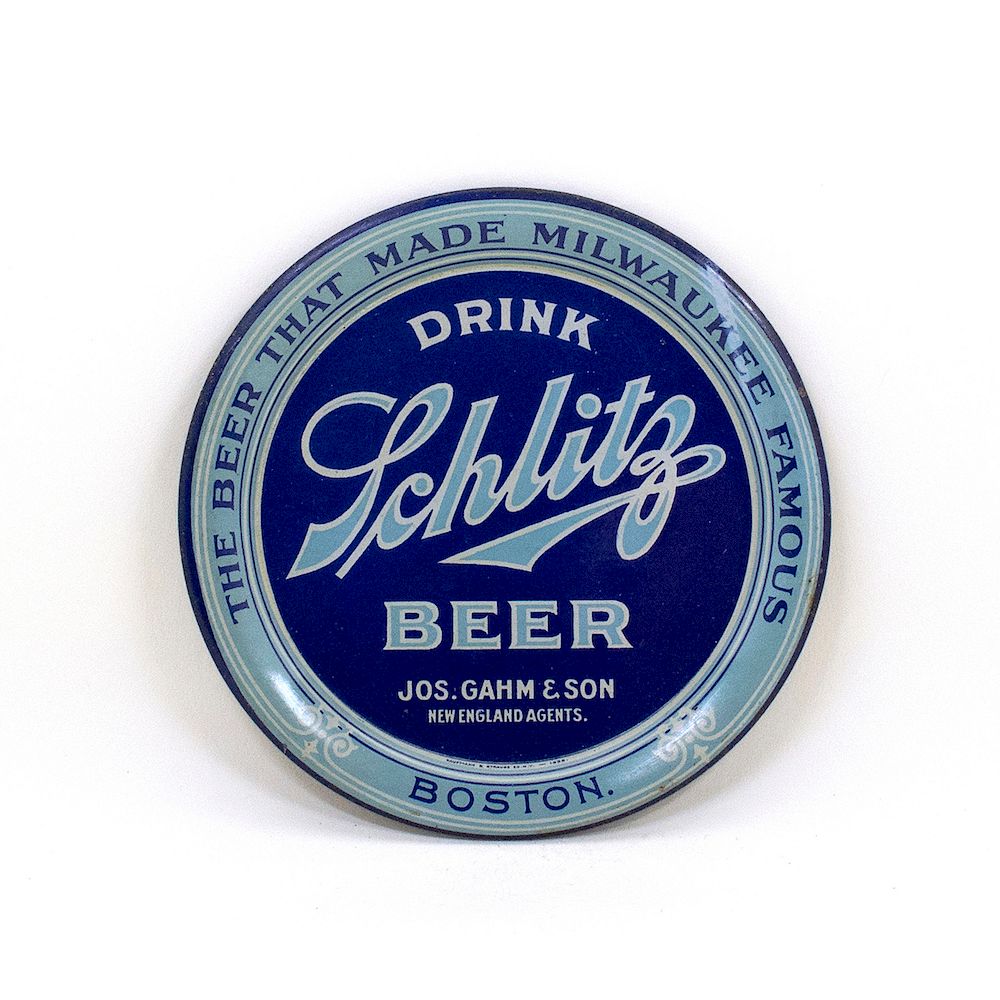 Appraisal: Schlitz Gahm Boston Tip Tray Reference n a Brewery Jos