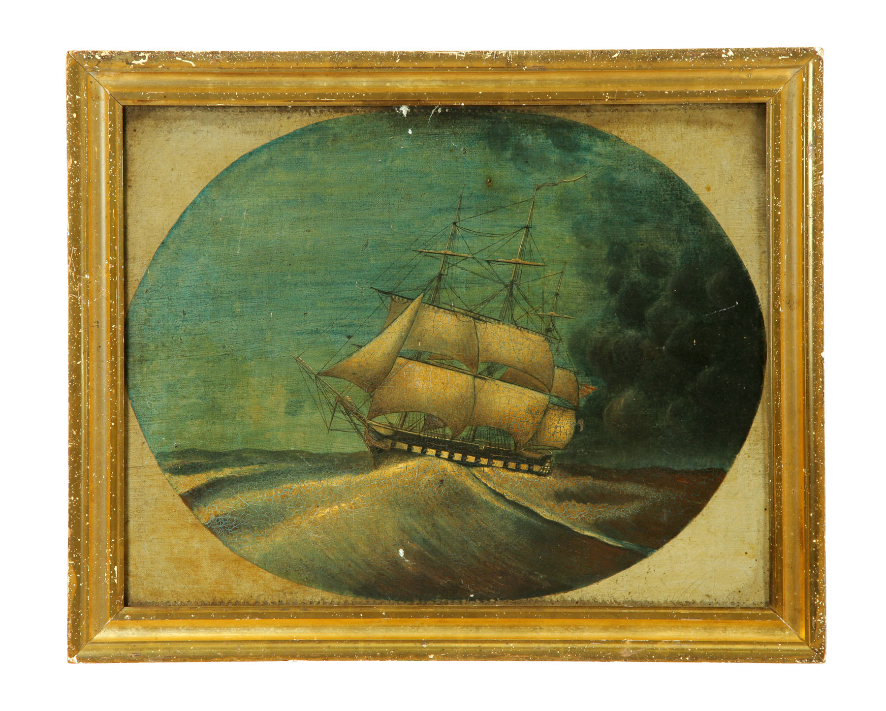 Appraisal: PAINTING OF A SHIP AMERICAN OR EUROPEAN SCHOOL ST HALF-