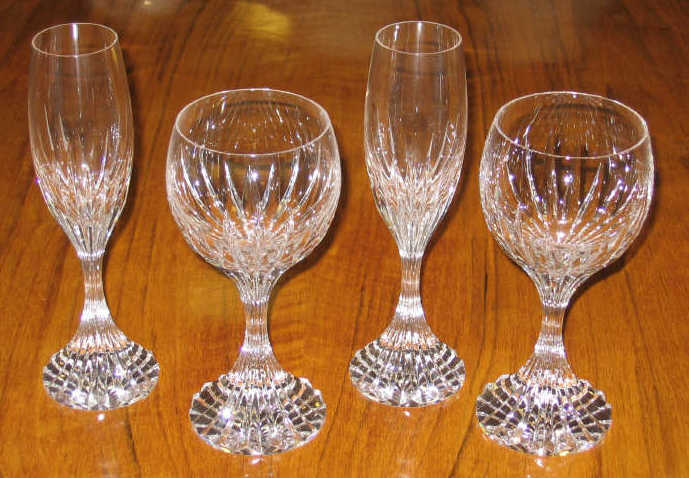 Appraisal: BACCARAT MASSON STEMWARE Comprising twelve water and nine fluted champagne