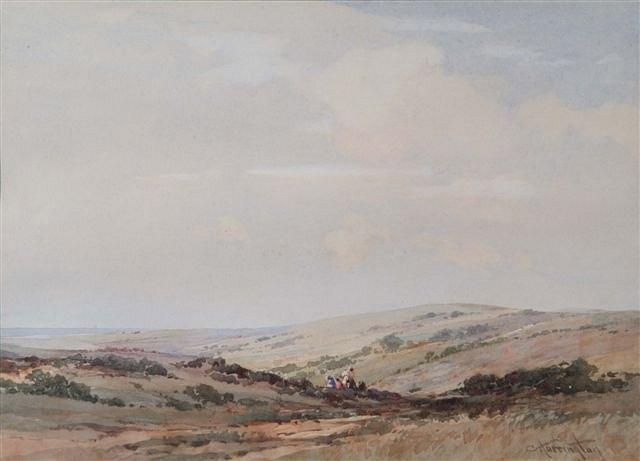 Appraisal: CHARLES HARRINGTON - - On the Downs signed watercolour x