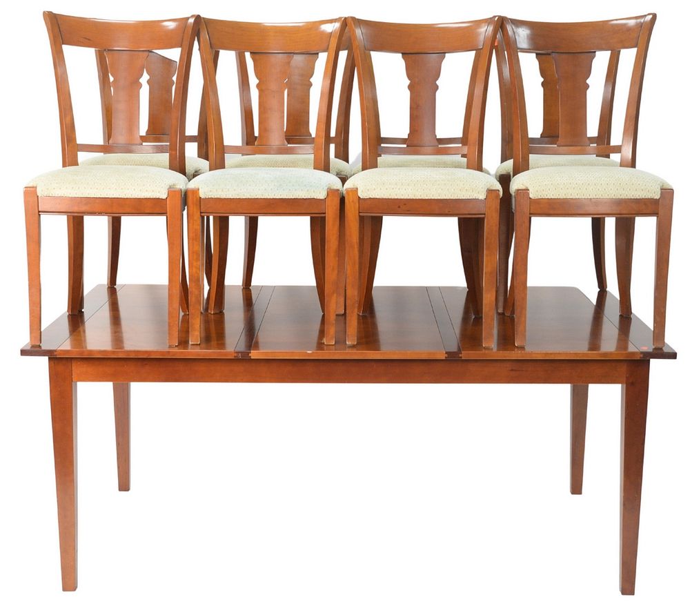 Appraisal: Nine Piece Grange Cherry Table and Eight Chairs table with