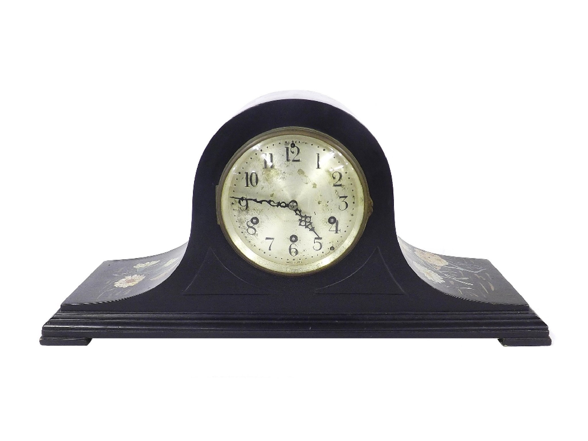 Appraisal: Ebonised three train Napoleon hat mantel clock with Seth Thomas