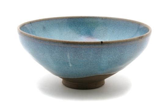 Appraisal: A Junyao Bowl having blue reserve with purple splashes throughout