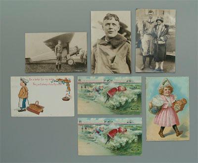 Appraisal: Seven post cards two Heinz advertising with woman in surf