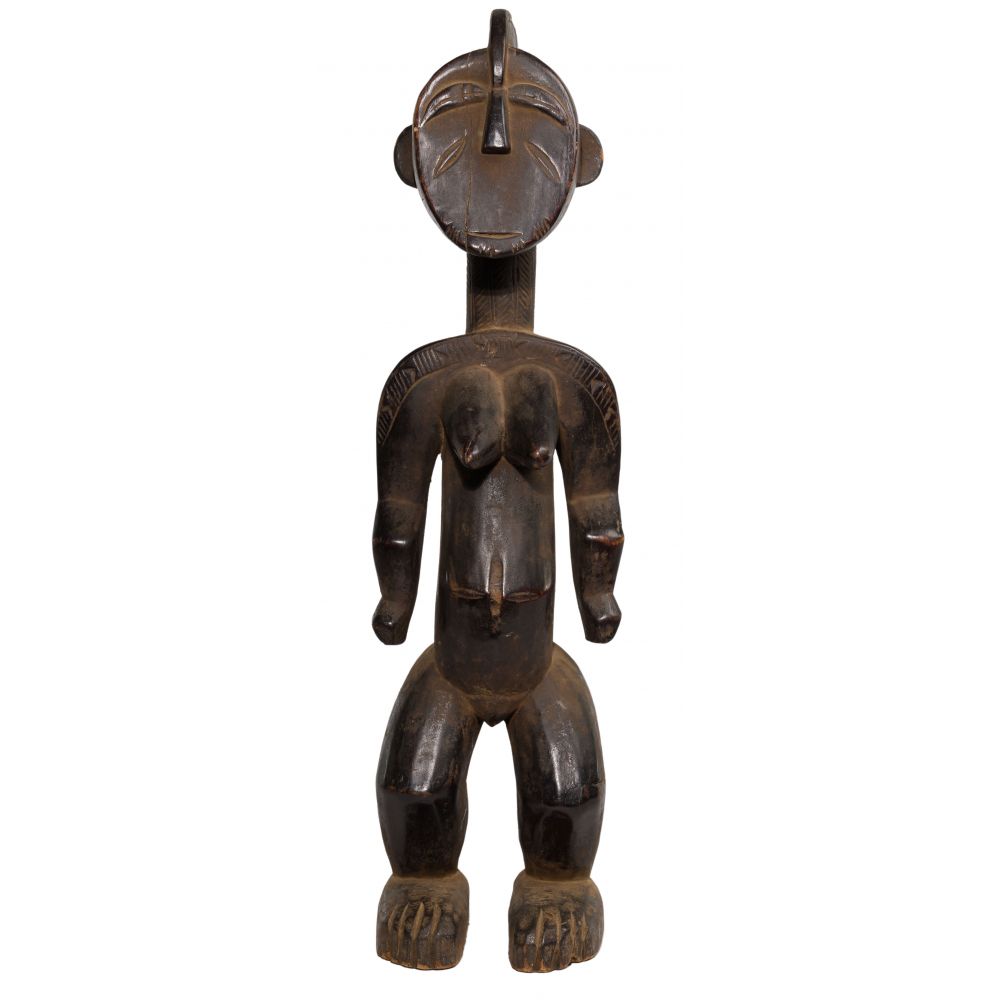 Appraisal: AFRICAN NIGERIAN CARVED WOOD FIGUREDepicting a female