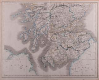 Appraisal: Map of Southern Scotland Print Framed and matted under glass