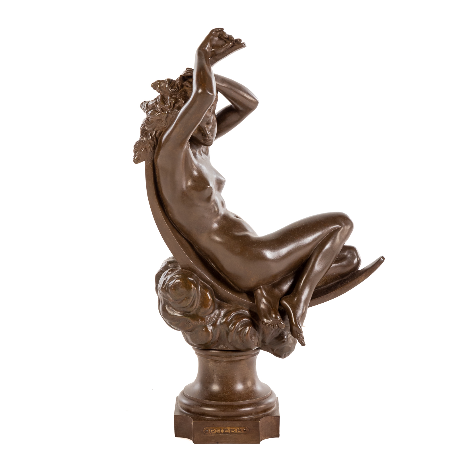 Appraisal: SERAPHIN DENECHEAU DINAE DE LUNE BRONZE French - Nude goddess