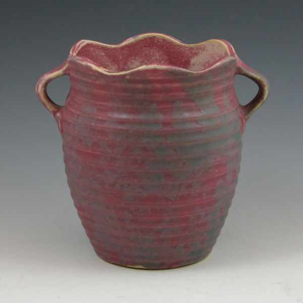 Appraisal: Burley Winter handled vase with horizontal ribs Marked F impressed