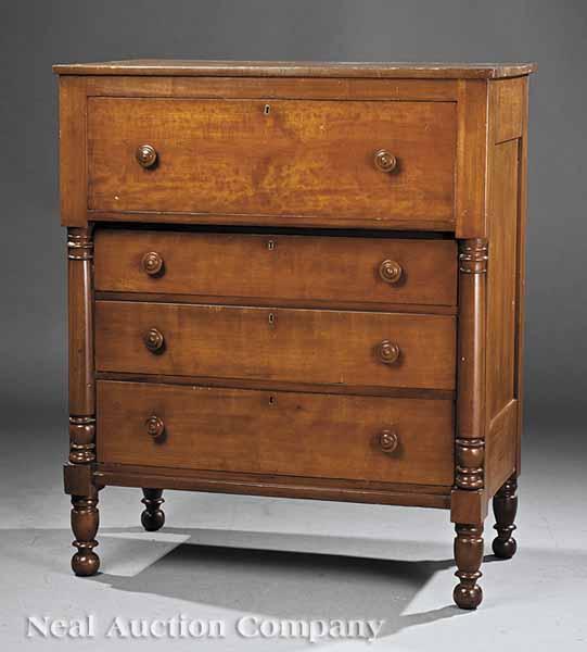 Appraisal: An American Classical Cherrywood Chest early-to-mid th c the top