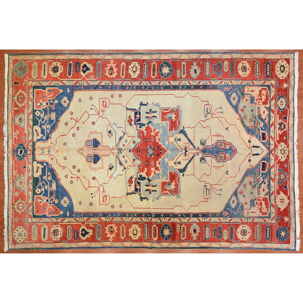 Appraisal: Turkish Azeri Carpet x Fourth quarter- th century hand knotted