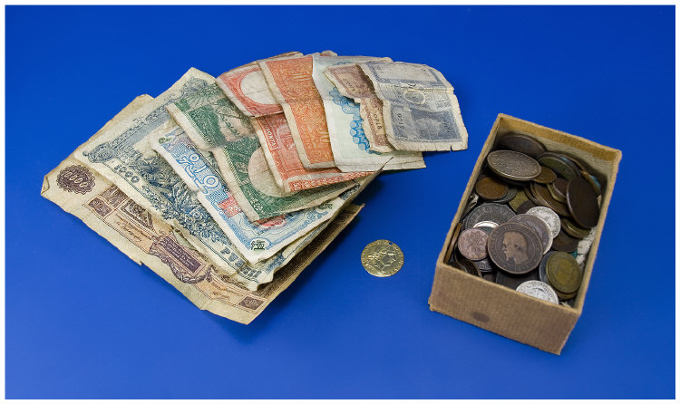 Appraisal: Box of Approx Used Copper and White Metal Coins many